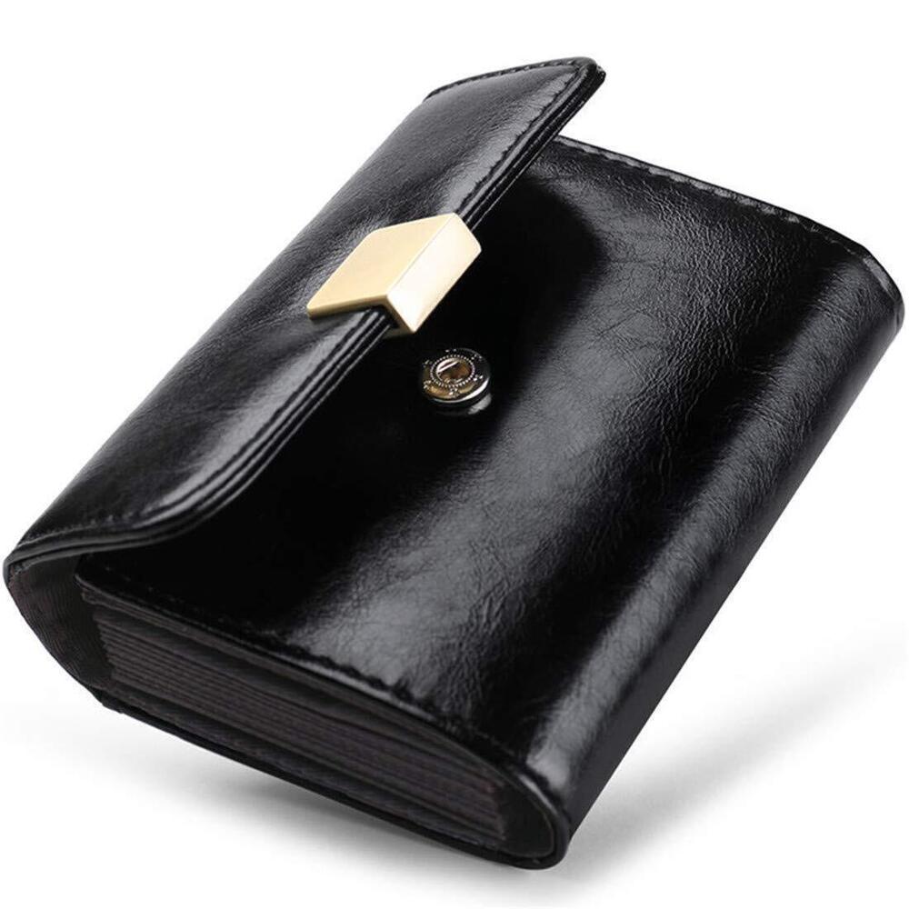 9813 Credit Card Holder Leather RFID Blocking Card Case Small Compact